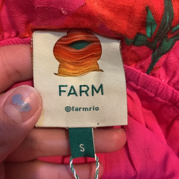 Farm Rio Red Chili Pepper Paper Bag Tie Waist Mini Skirt Sz S NWT - Picture 7 of 14